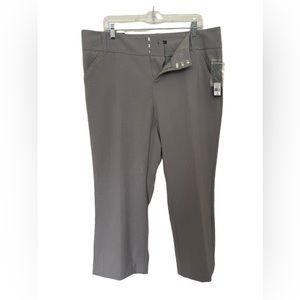 Daisy Fuentes Heather Grey Straight Leg Midrise My Favorite Pant Size 16 NWT